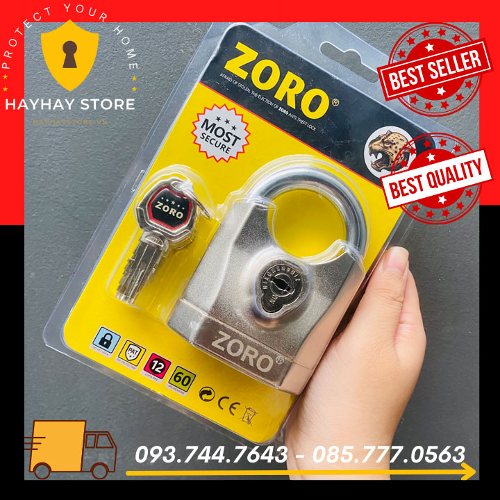 Ổ Khóa Cửa ZORO Báo Động Chìa Kiếm