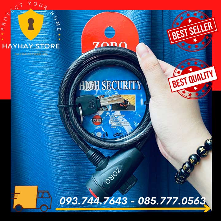 Khóa Dây Cáp ZORO Chìa Xe Hơi