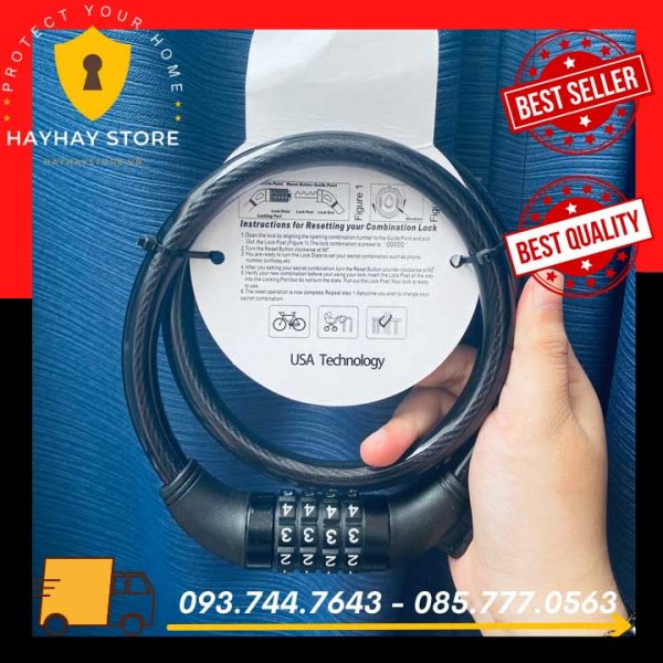 Khóa Dây Cáp ZORO Mật Mã 4 Số