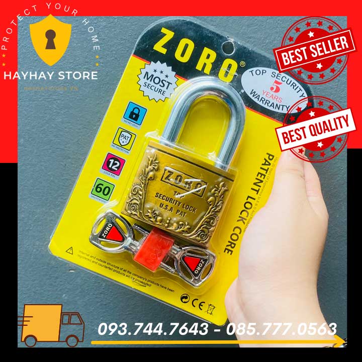 Ổ Khóa Cửa Nhà ZORO Bông Lúa 6 Phân