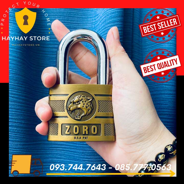 Ổ Khóa Cửa ZORO Đầu Báo 6 Phân
