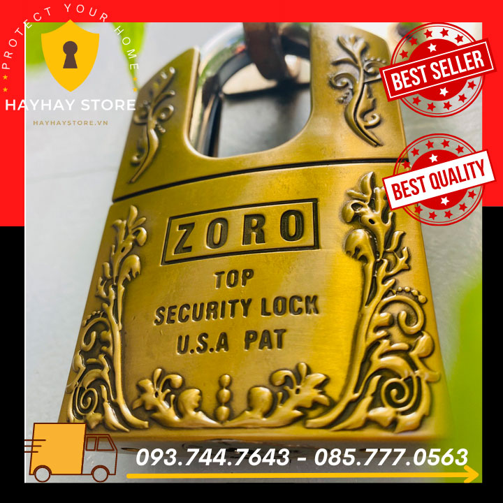 Ổ Khóa Cửa Nhà ZORO Bông Lúa Chống Cắt 6 Phân