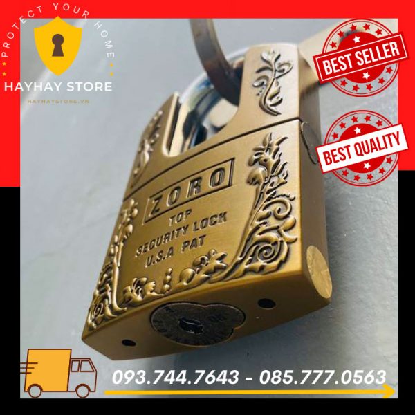 Ổ Khóa Cửa Nhà ZORO Bông Lúa Chống Cắt 6 Phân