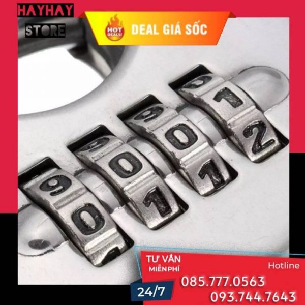 Ổ Khóa Inox Mật Mã Hình Tròn 4 Số Chống Cắt