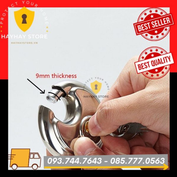 Ổ Khóa Inox Hình Tròn Chống Cưa Chống Cắt