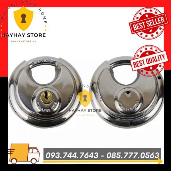 Ổ Khóa Inox Hình Tròn Chống Cưa Chống Cắt