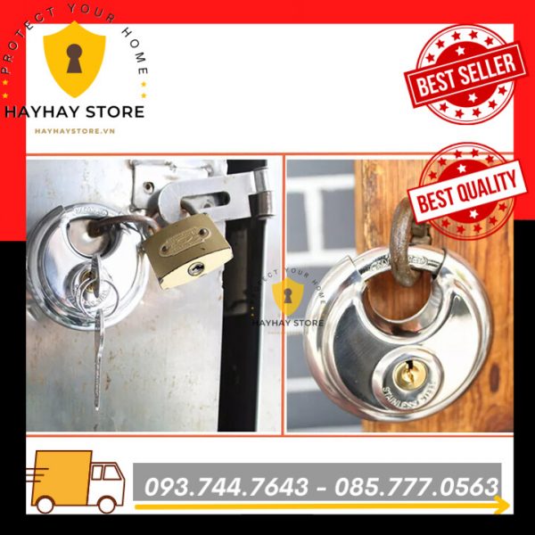 Ổ Khóa Inox Hình Tròn Chống Cưa Chống Cắt