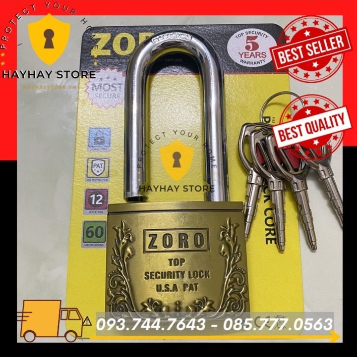 Ổ Khóa Cửa ZORO Bông Lúa Càng Dài