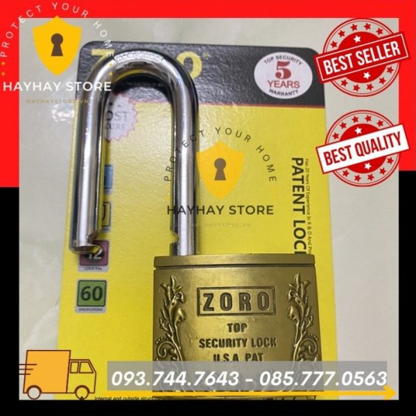 Ổ Khóa Cửa ZORO Bông Lúa Càng Dài