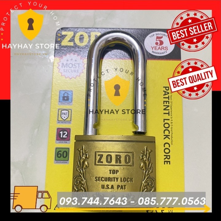 Ổ Khóa Cửa ZORO Bông Lúa Càng Dài